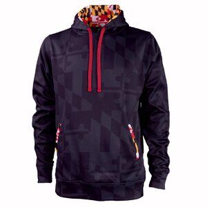 Maryland Ghosted Flag Youth Tribute Black Hoodie Pullover - NEW Fast Ship